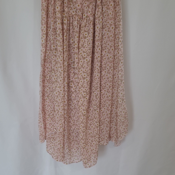 Smocked Square-Neck Pink Floral Midi Dress - Picture 11 of 16